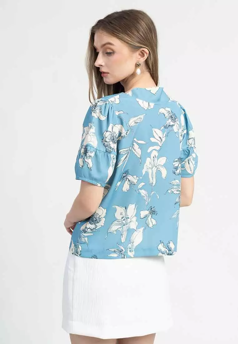 Nadine Floral Button-Up Blouse