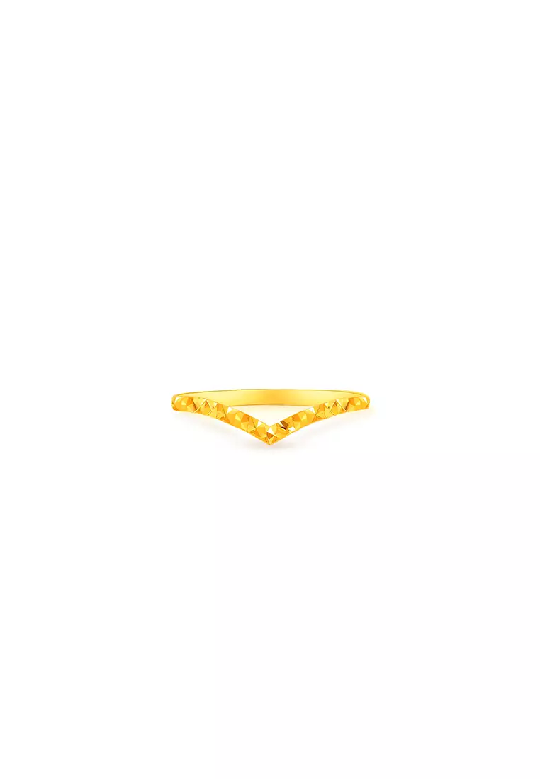 MJ Jewellery 916/22K Gold V-Shaped Minimalist Ring C87