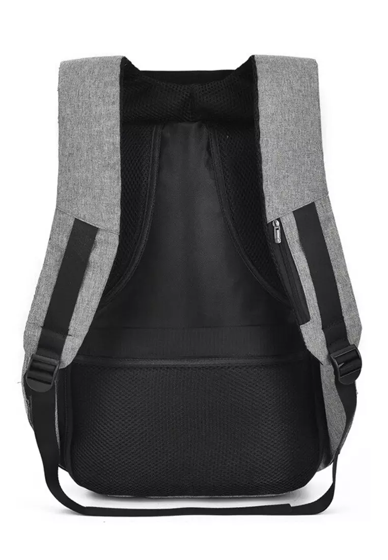 Barrack Backpack Tas Ransel Laptop Pria & Wanita Anti Maling dengan USB Charger Port Material Oxford ORIGINAL - Grey