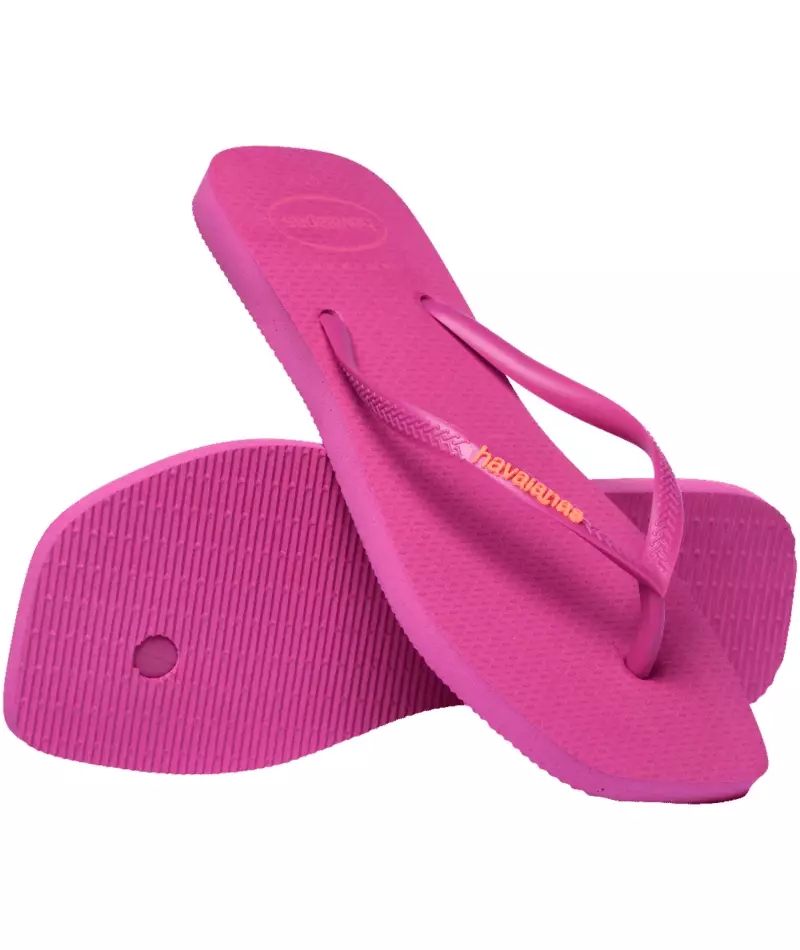 [ONLINE EXCLUSIVE] Havaianas Slim Square Logo Popup Rose Gum - Sandal Wanita