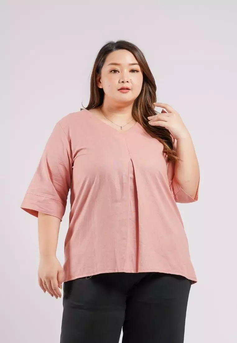Plus Size Blouse Cheryl Baby Peach