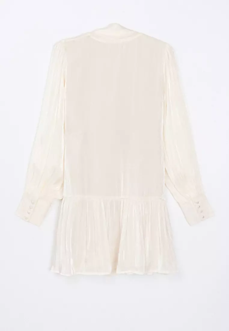 Neck Scarf Long Sleeve Dress