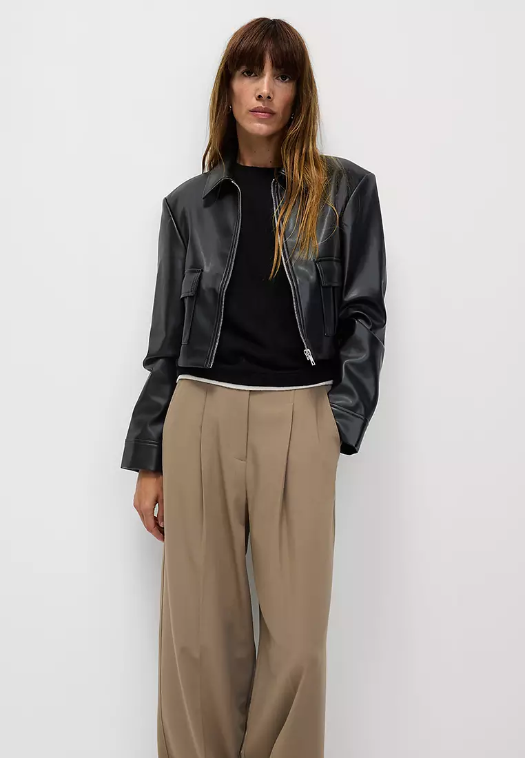 Air-Yarn Crew Neck Tipped Detail Knitted Vest