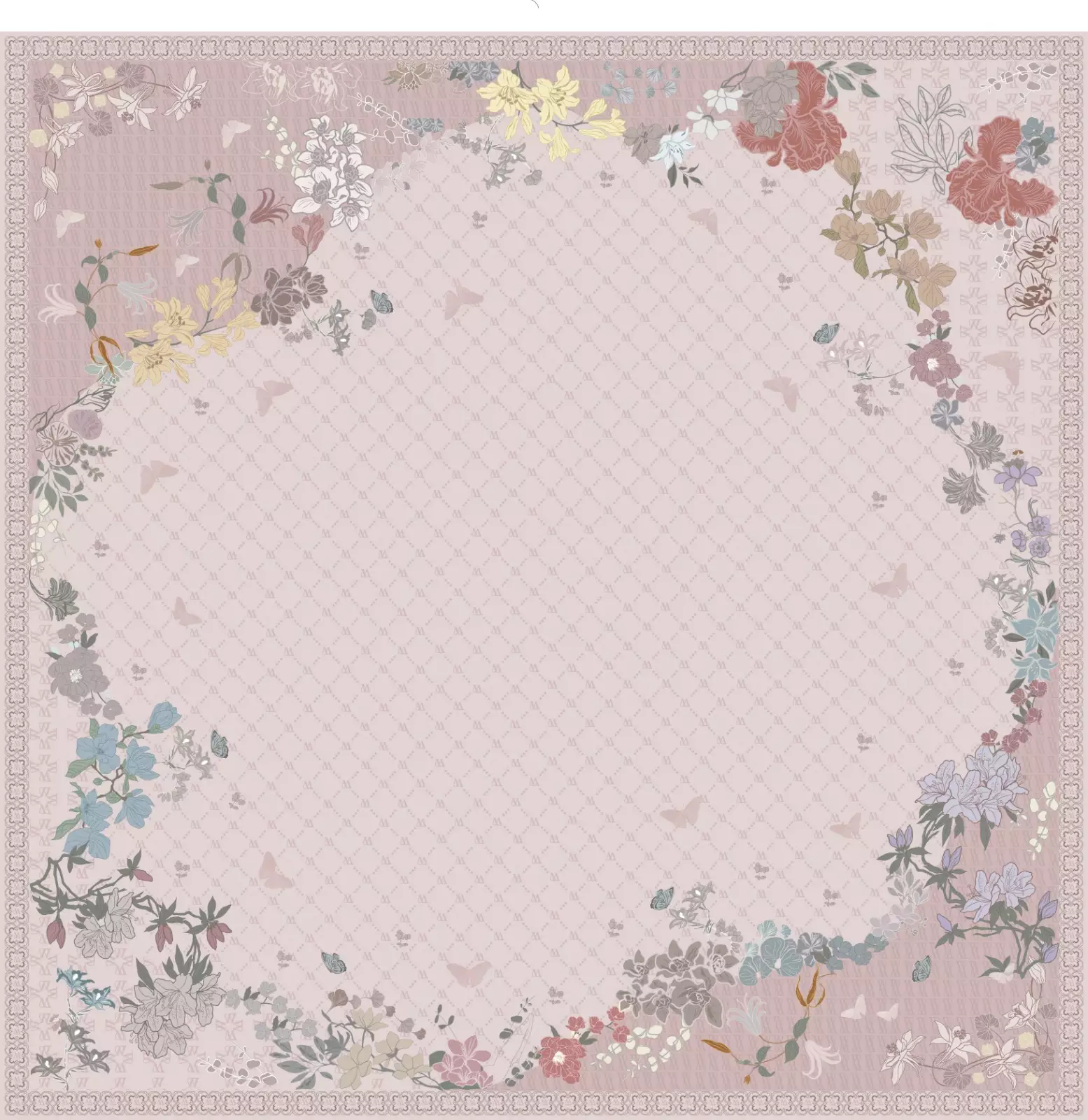 MFMW Floretta Scarf - Kerudung Segi Empat Premium Motif - Crystal Pink