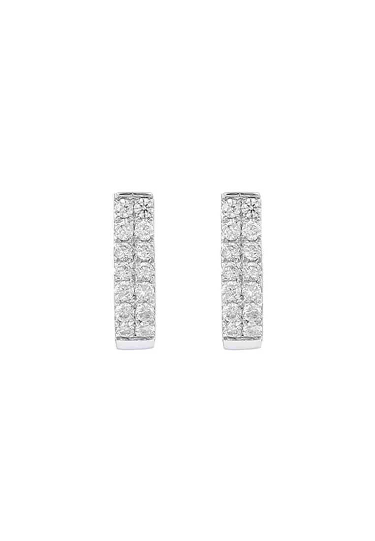 HABIB Double Row Hoop Diamond Earrings in 375/9K White Gold 45530