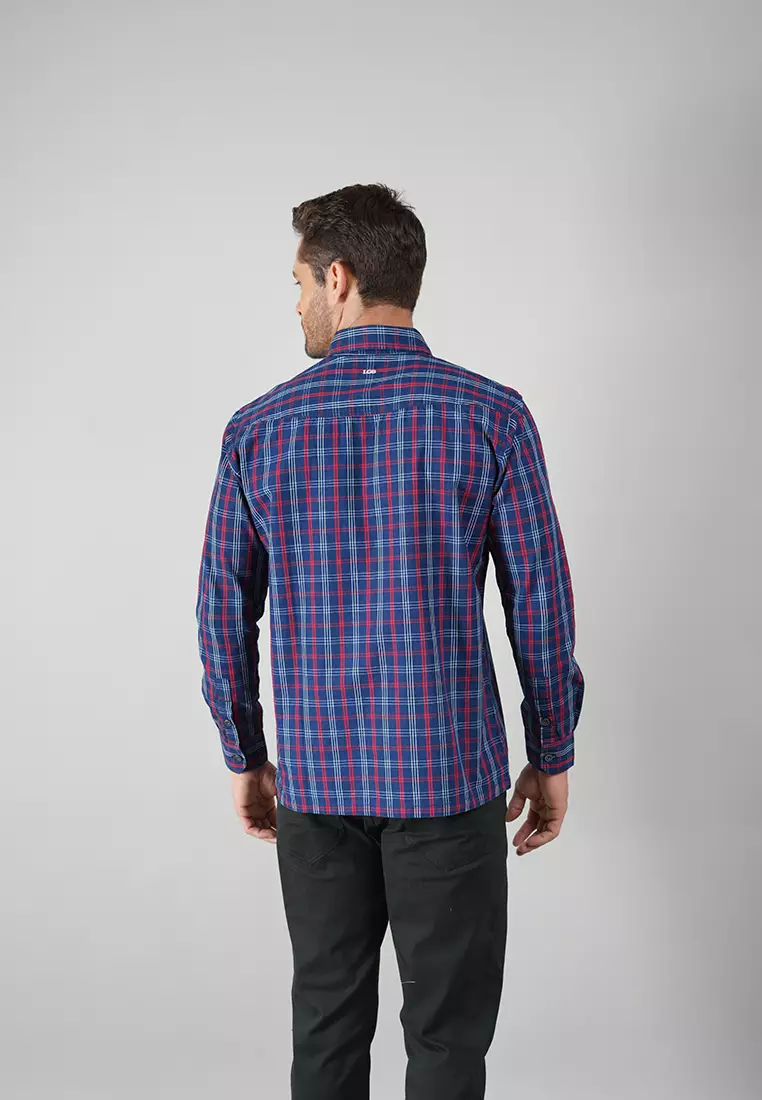 LGS - Regular Fit - Kemeja Casual - Ungu - Motif - CSH.270.K003.001.C