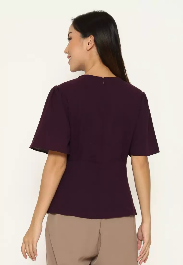 Urban Exchange Shellie Purple Blouse - Blouse Casual Wanita Warna Purple
