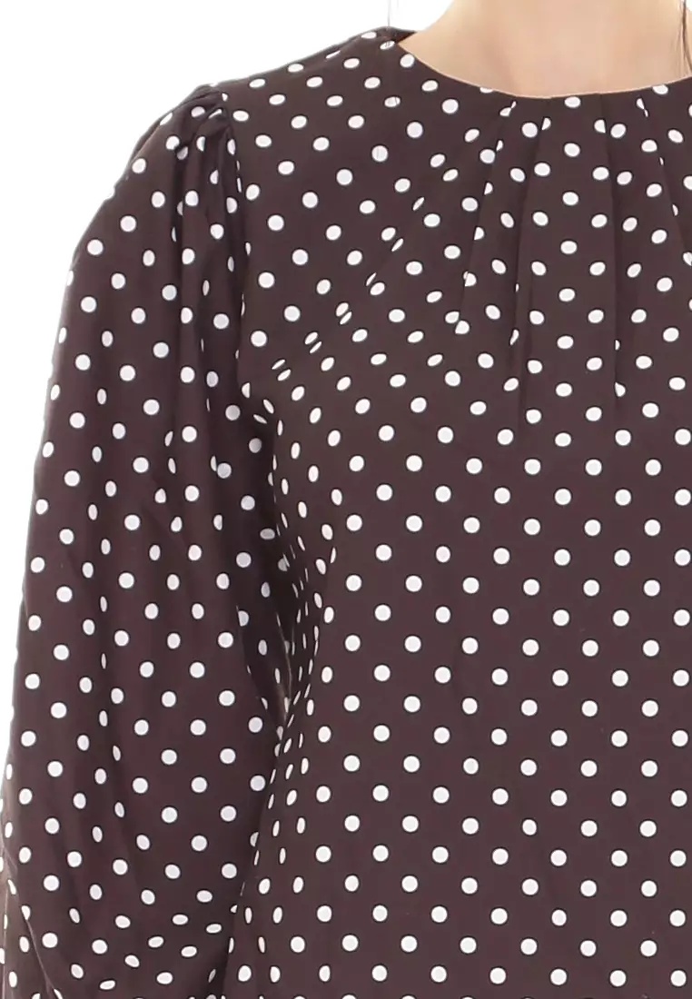 Christina Polka Dot Blouse in Black