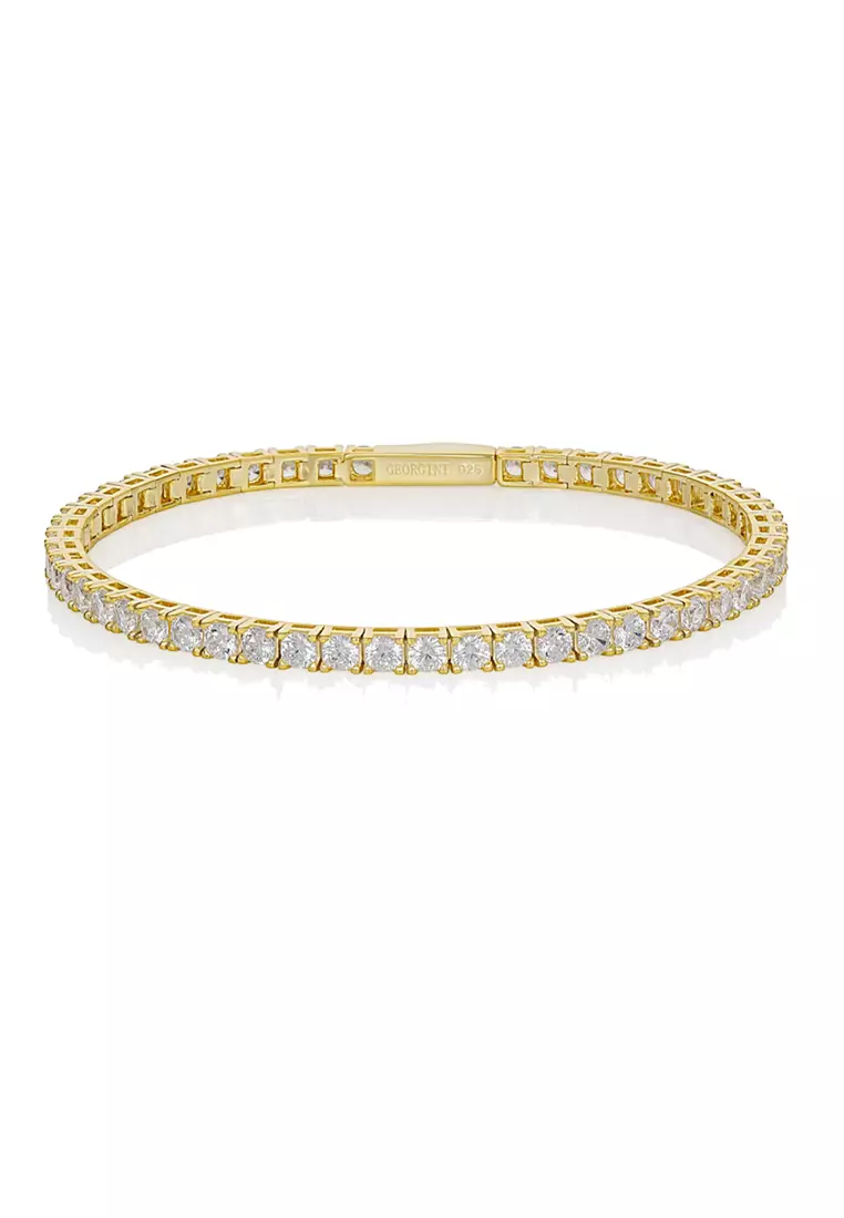 Gold tennis bracelet womens on sale