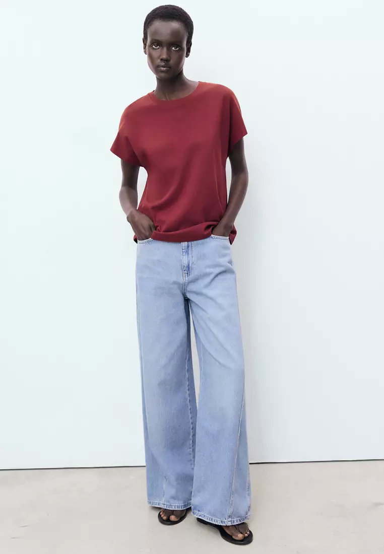 Rounded Neck Cotton T-Shirt