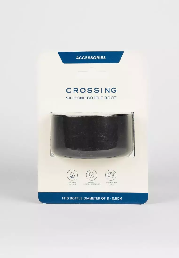Crossing Silicone Water Bottle Boot - Fits Diameter 8-8.5cm (780ml) Blistered Pack - Black