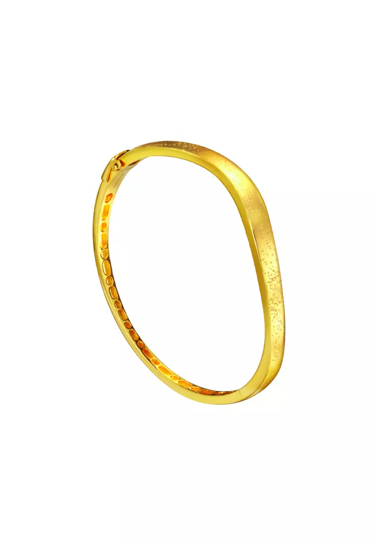 TOMEI TOMEI Matte Finishing Wavy Bangle Yellow Gold 916