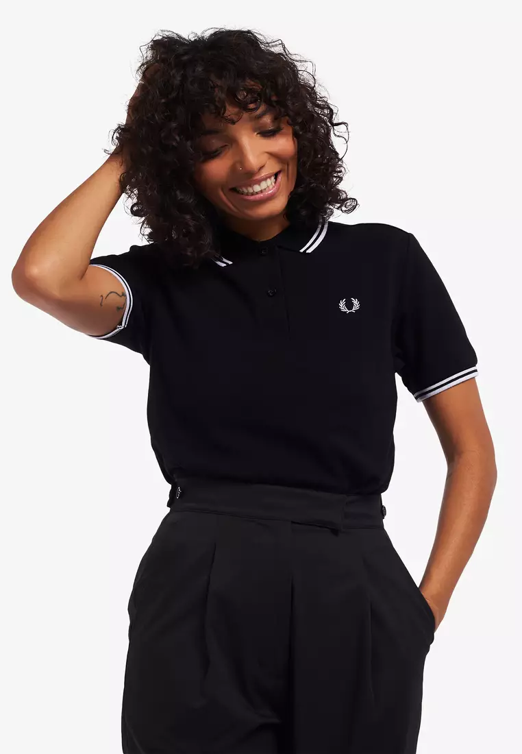 Fred Perry G3600 Twin Tipped Fred Perry Shirt (Black / White / White)