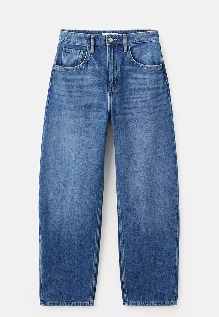 High-Waisted Barrel Jeans