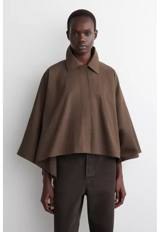 CROPPED TRENCH COAT CAPE