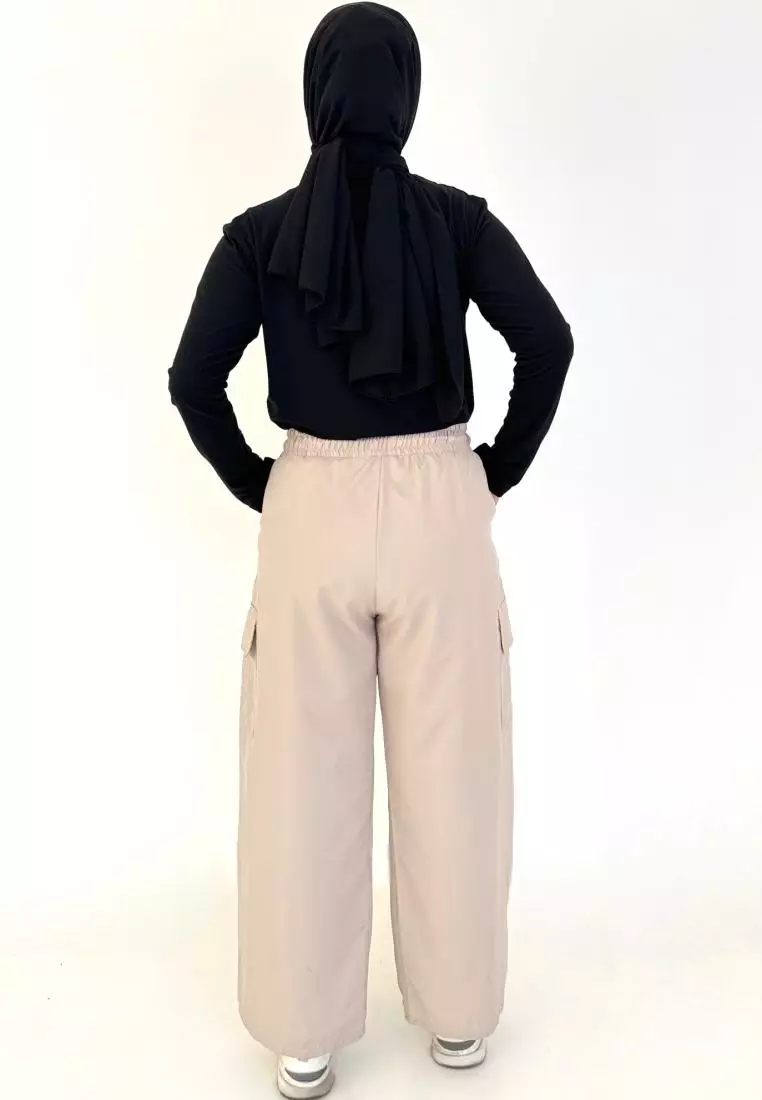 BUY 1 GET 1 FREE Alia Cargo Pants [Pink - Beige]