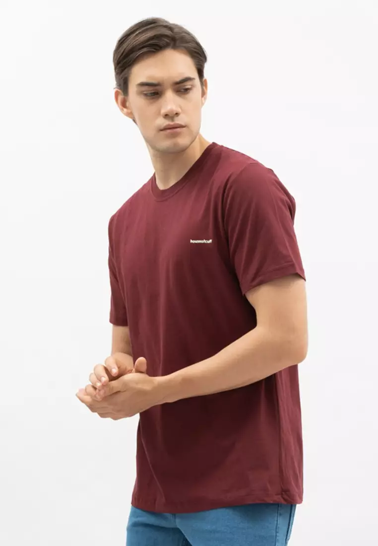 Kaos Polos Pria Premium Katun Combed Lengan Pendek Marun