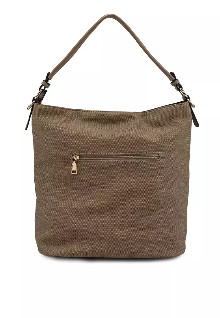 Duo-Texture Convertible Hobo Bag