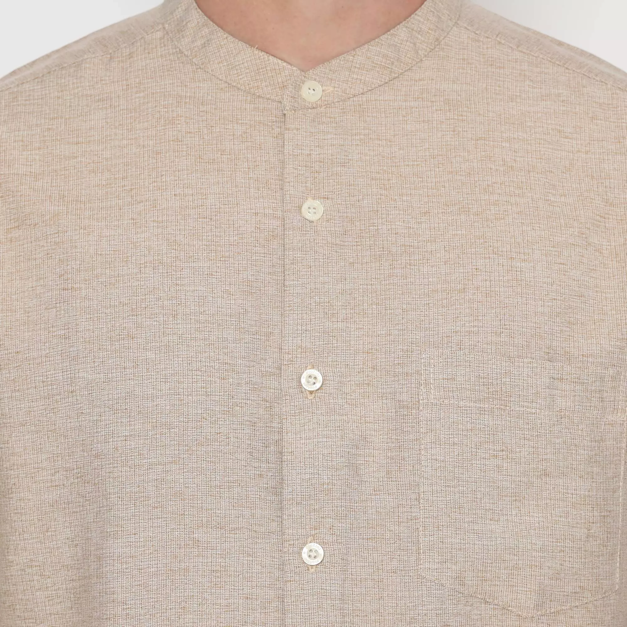 Platini Kemeja Pria Koko Shanghai Lengan Panjang Katun Coklat 22024