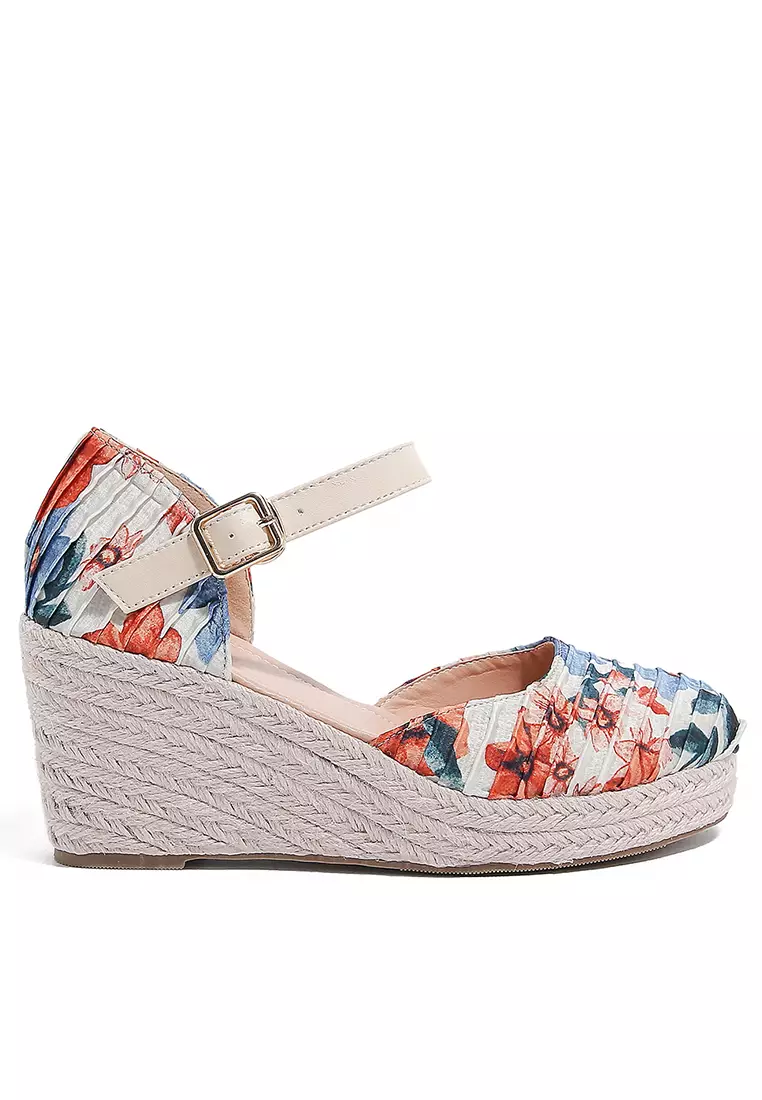 Twenty Eight Shoes 7.5CM Strap Cotton Printed Wedge Espadrilles WTY158-8