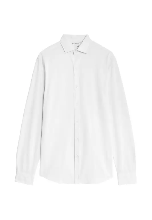 M&S COLLECTION Slim Fit Easy Iron Jersey Shirt