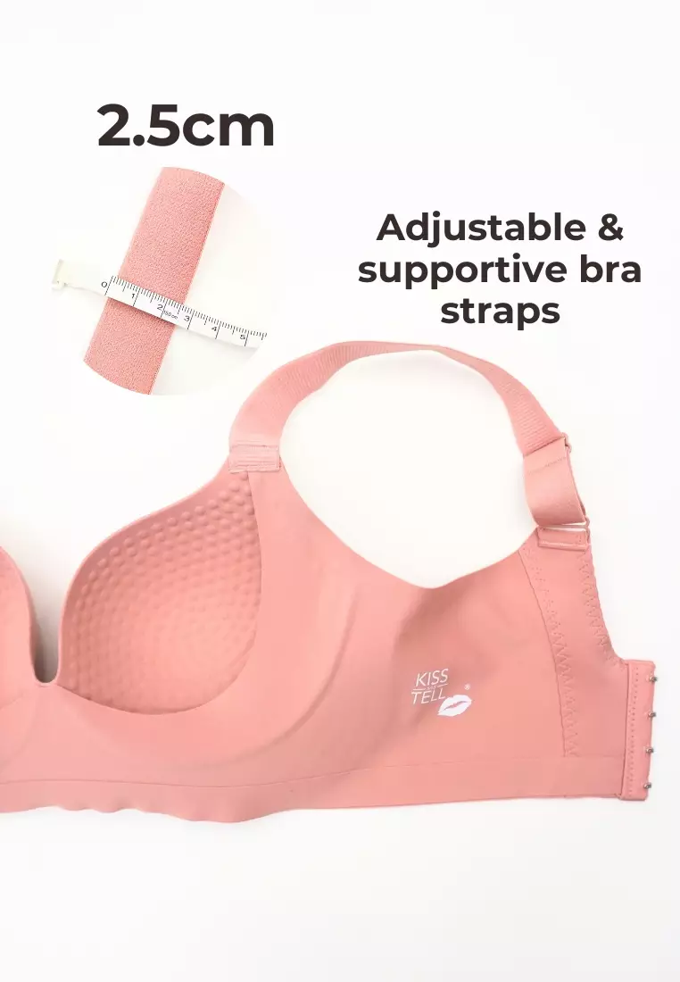 Premium Wynter Plus Size Seamless Wireless Support Bra in Wine