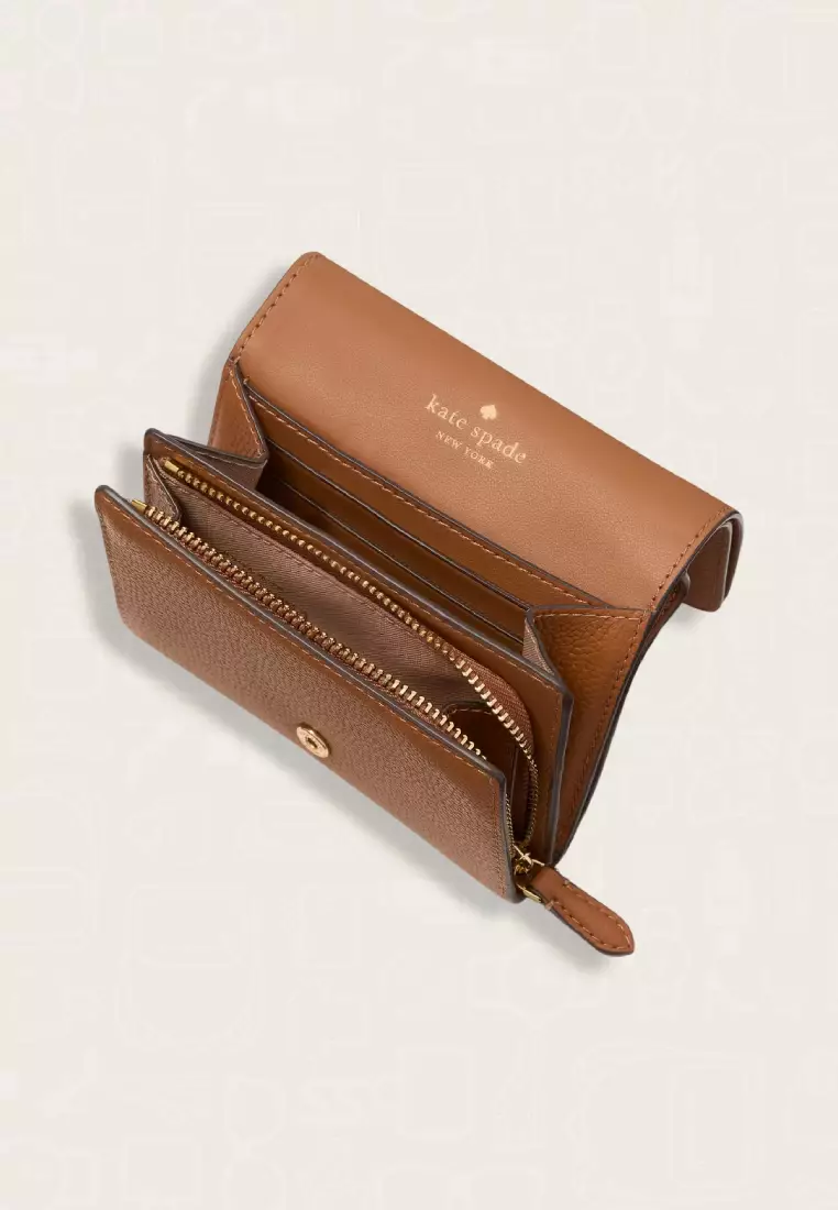 Kate Spade Kayla Small L-Zip Wallet Warm Gingerbread