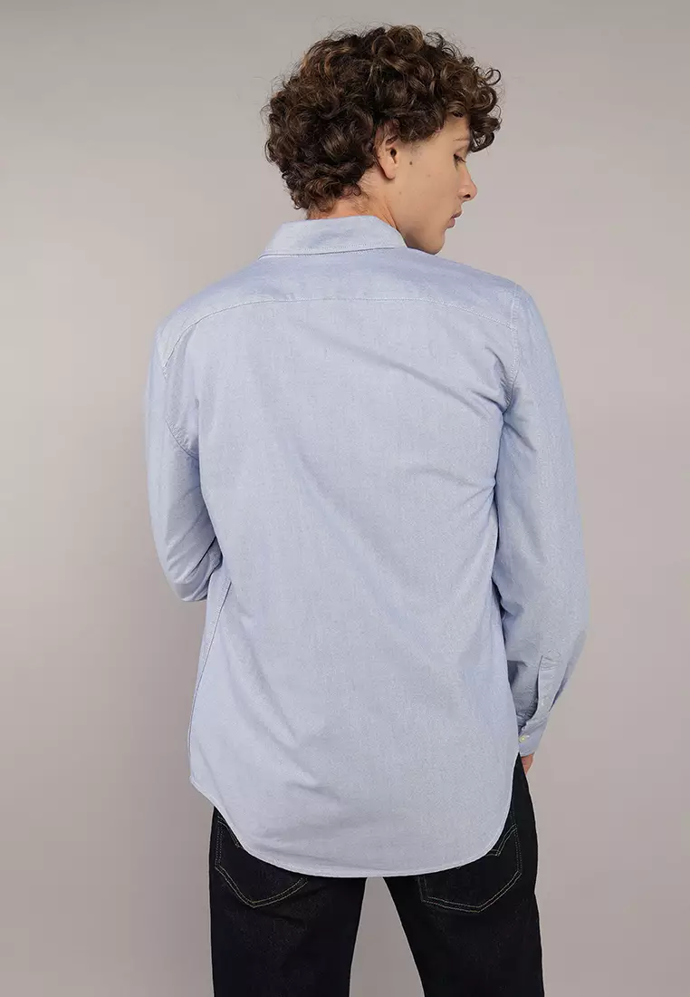 Button Down Solid Oxford W Eagle Shirt