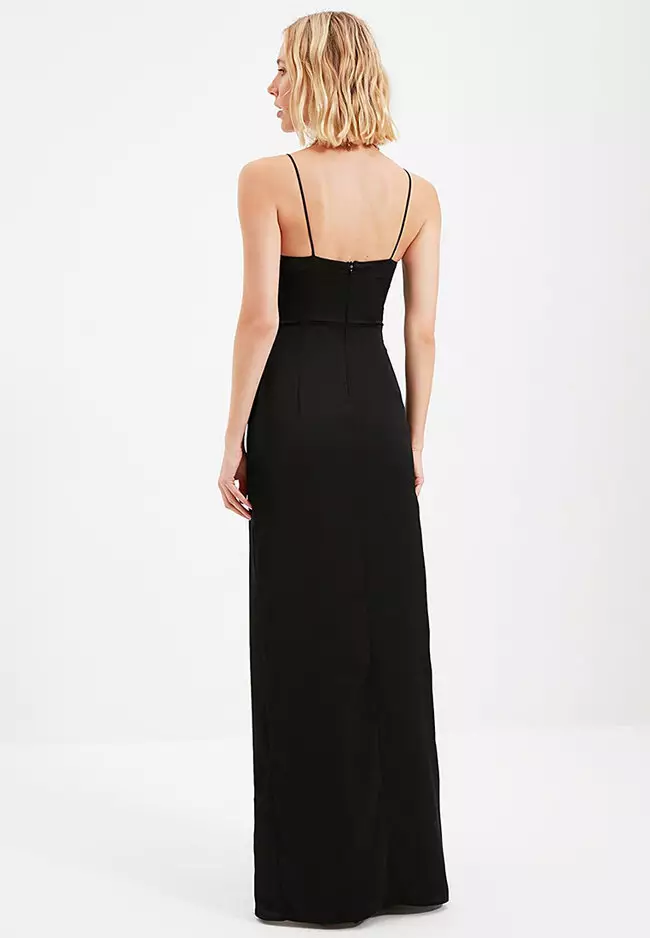 Buy Trendyol Satin Evening Dress in Black 2024 Online