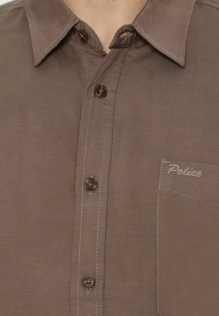 POLICE Kemeja Polos Cotton Regular Fit Pria