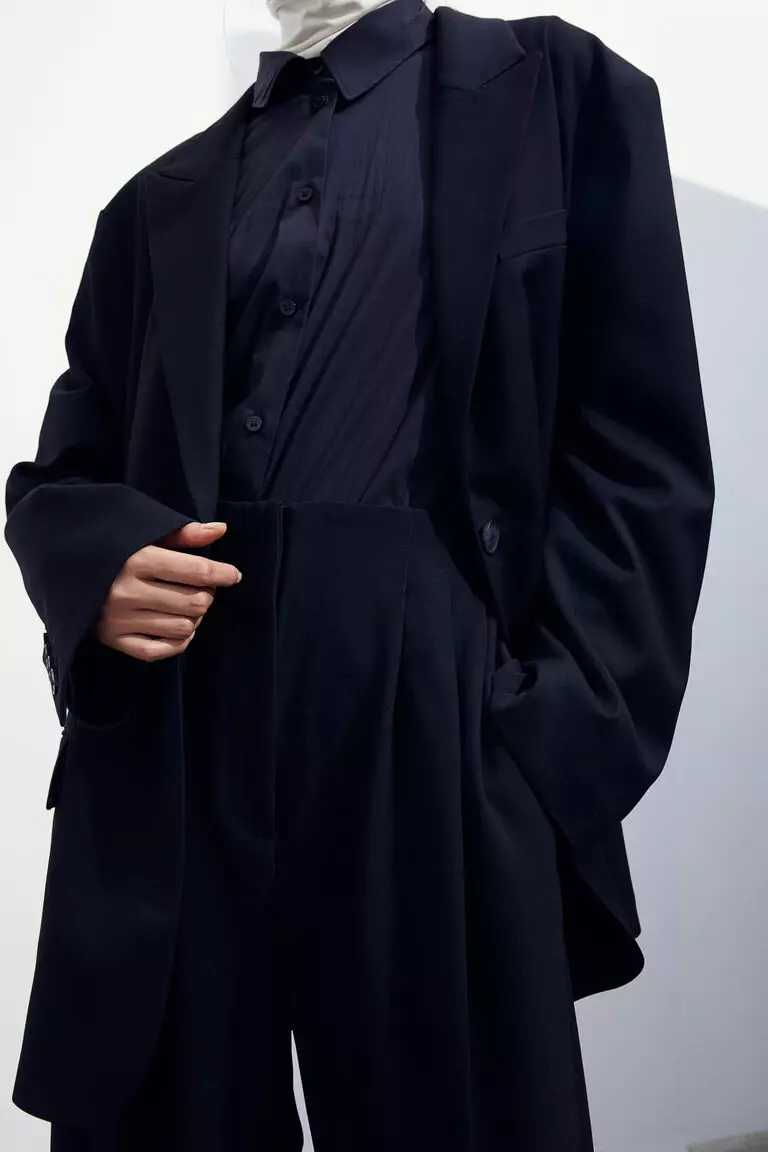 High-waisted tailored trousers