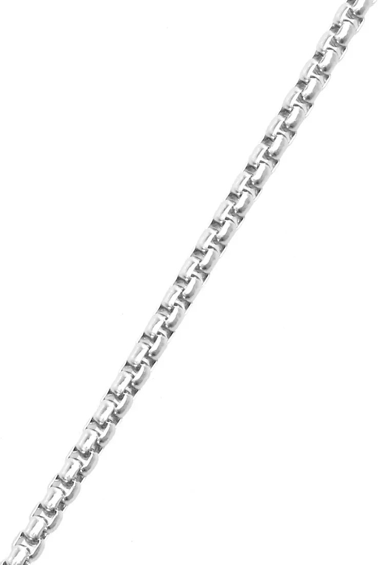 Ainsley Aksesoris Fashion Kalung Pria Wanita Necklace Tali Rantai Liontin Segitiga Persegi Material Alloy ORIGINAL - Silver