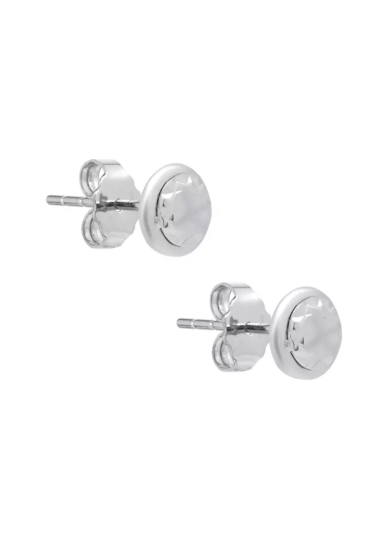 White button earrings online