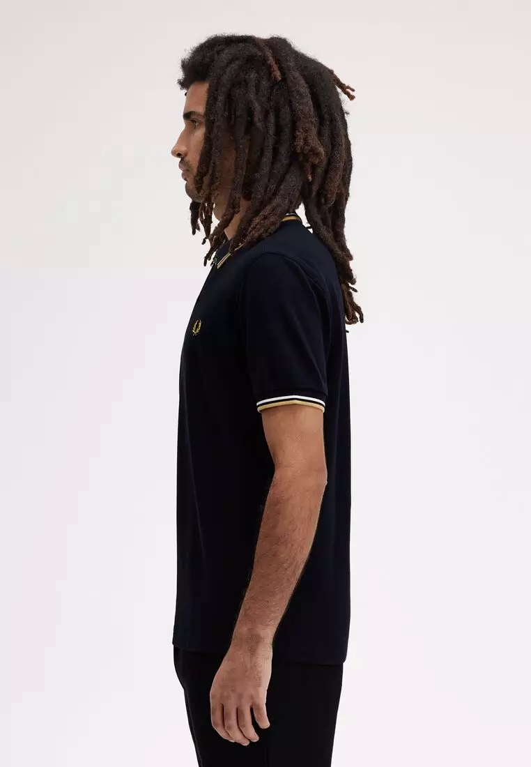 Fred Perry M3600 Twin Tipped Fred Perry Shirt (Navy / Ecru / Honeycomb)