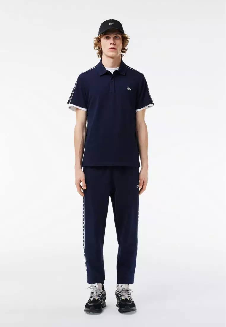 Logo Stripe Stretch Piqué Polo Shirt