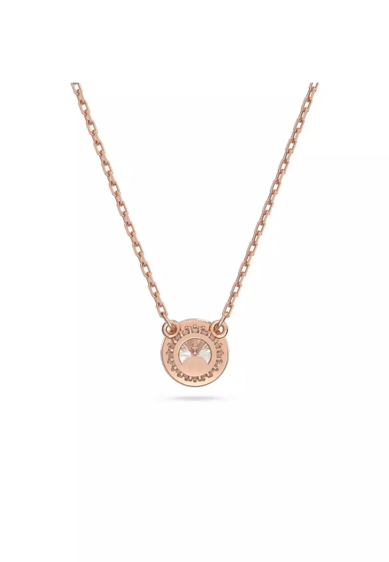 Constella Pendant, Round Cut, Pavé, White, Rose Gold-tone Plated