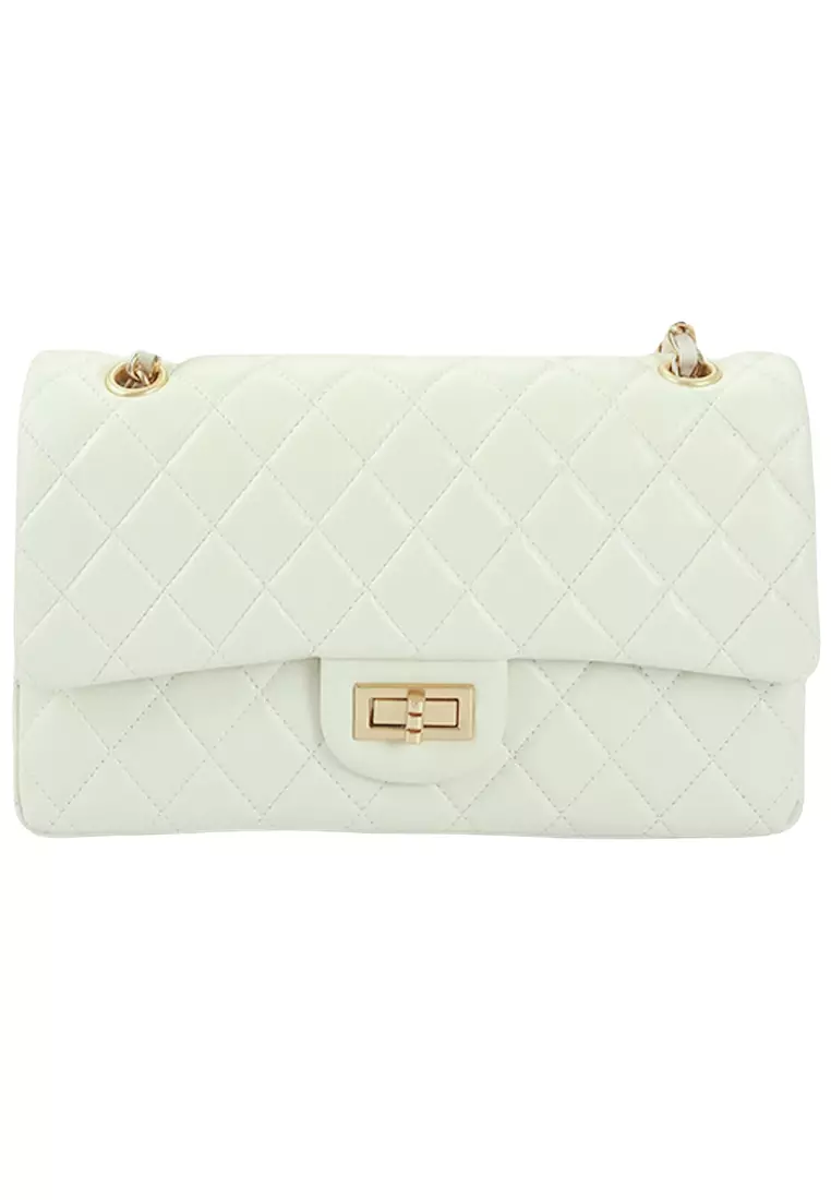 17047 ファッション poppy Blurred leather handbag (white)/56