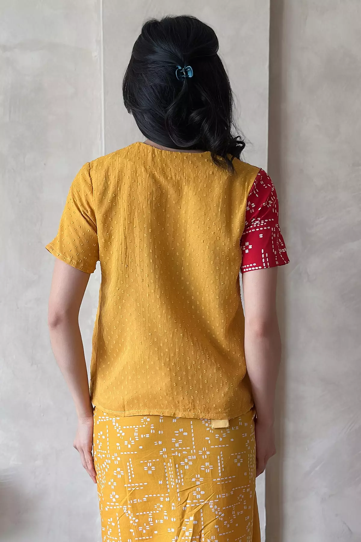 Asmara Dhana Cherry Honeycomb Blouse