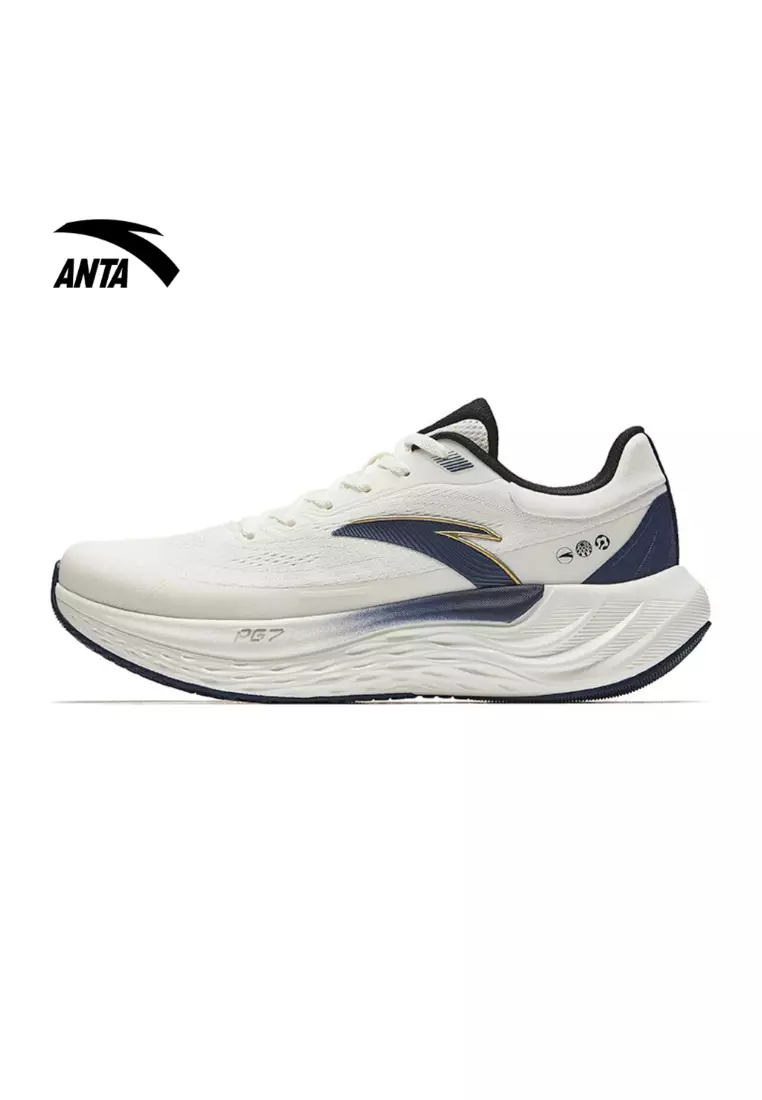 Discount on Anta  shoes - SKU: PG7 Travel Running Shoes in Ivory White/Blue