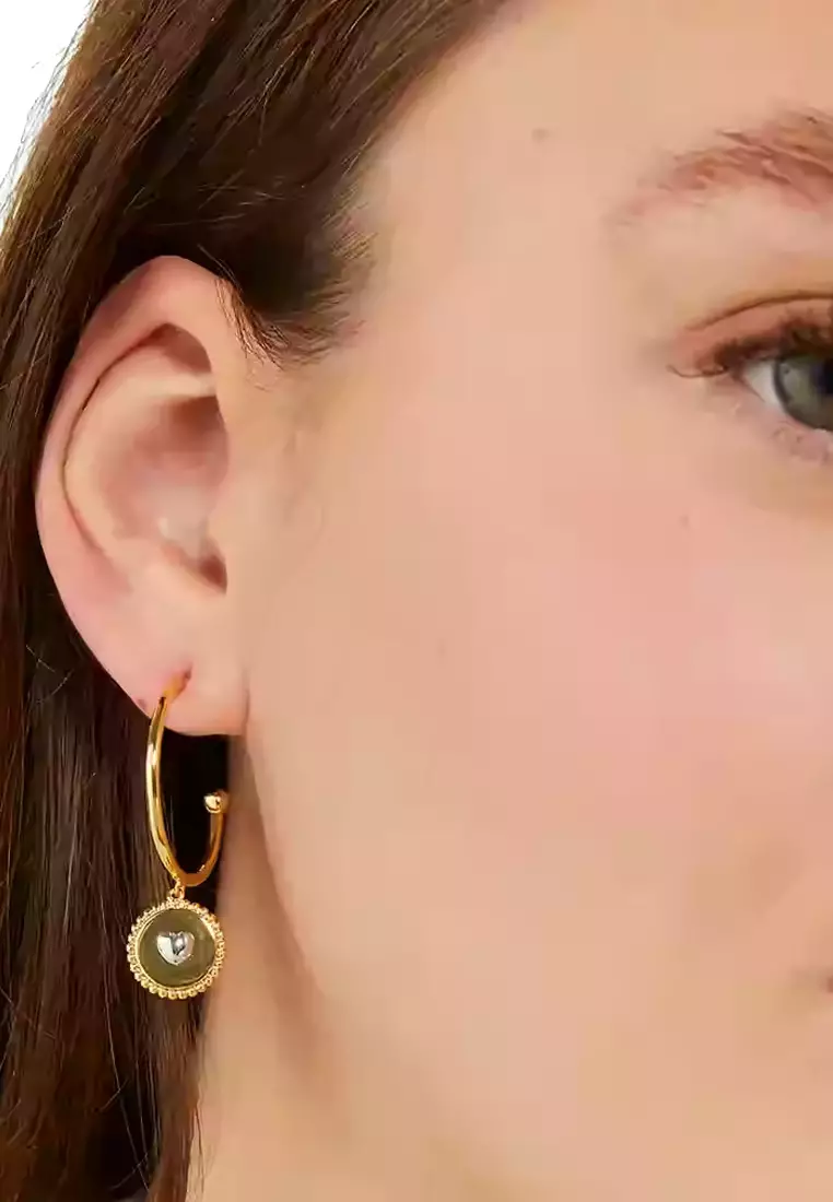 Heartful Hoops Earrings in Gold/ Silver kg151
