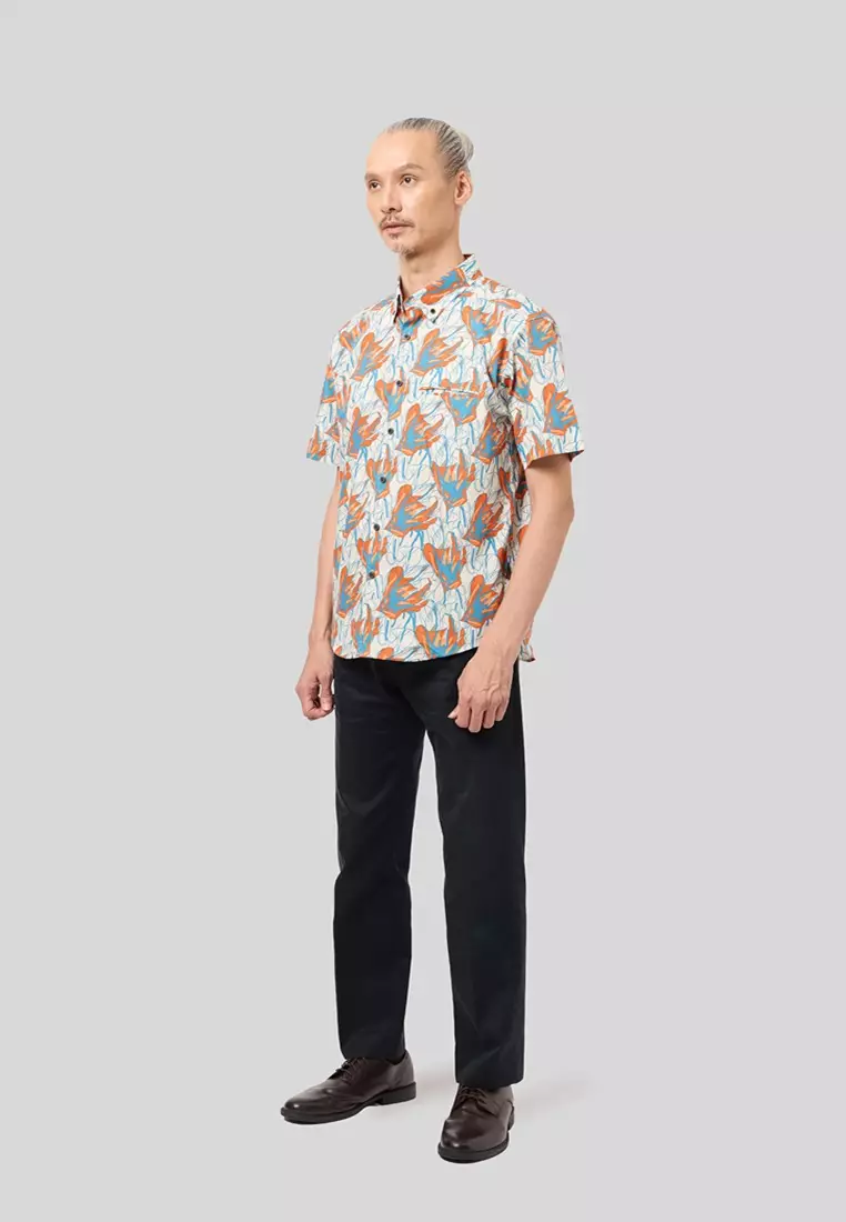 Nusantara Slim Fit Everlast Blossom in Blue Turmeric