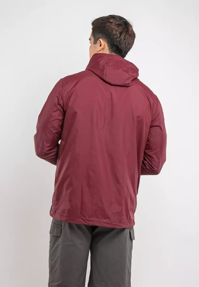 Forest Plus Size Windbreaker Water Repellent Jacket - 30389-56Maroon