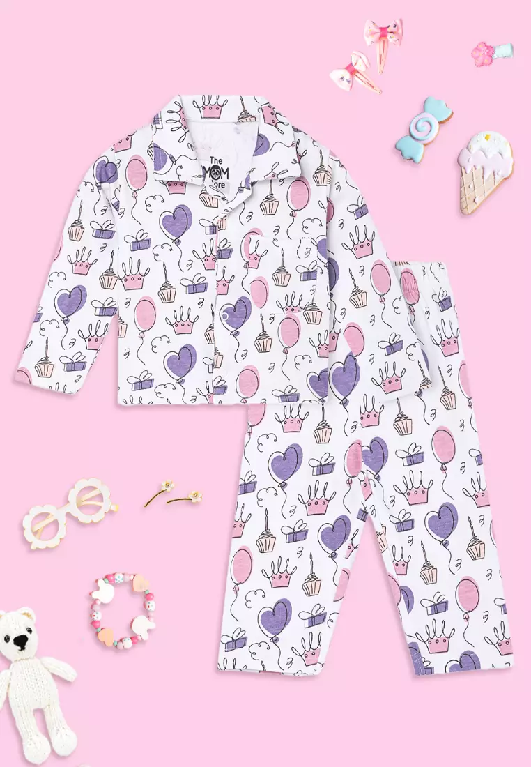 Baby and Kids Pajama Nightsuit Set- Princess Party