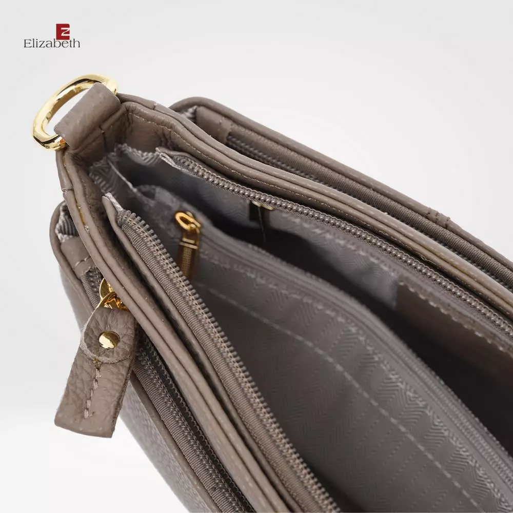 Tas Elizabeth Genuine Leather Sling Bag 0720-0512 Khaki