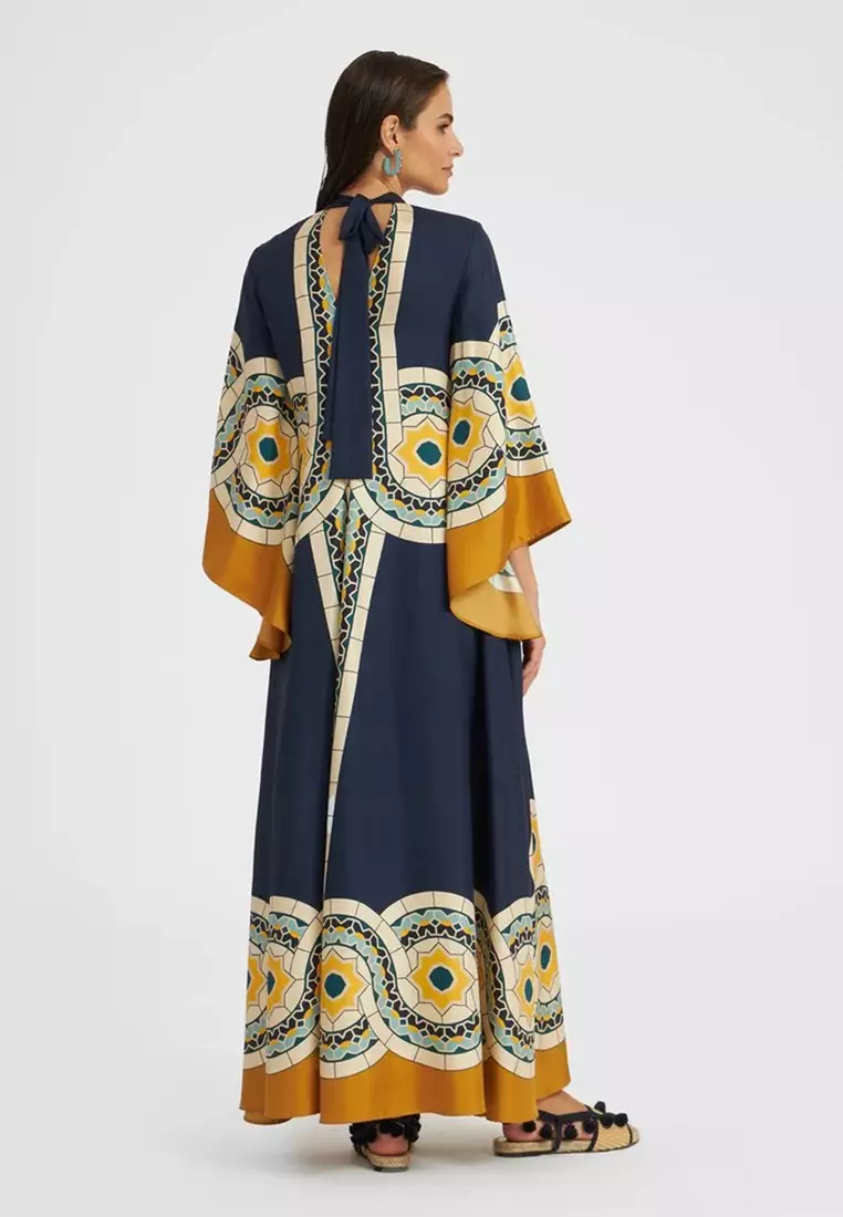 New color blocked printed dress CA241128111BL