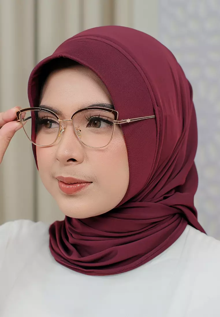 HIJAB INSTAN SOFTPAD AMEENA - CRIMSON