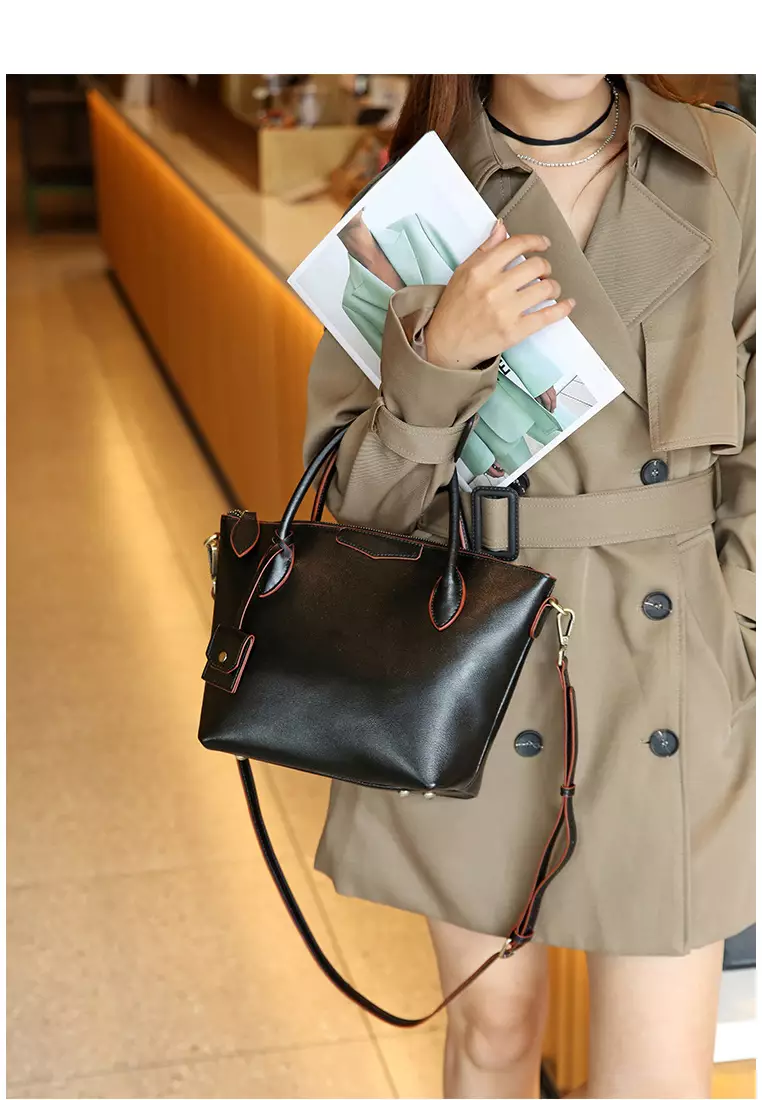 High end top leather bag
