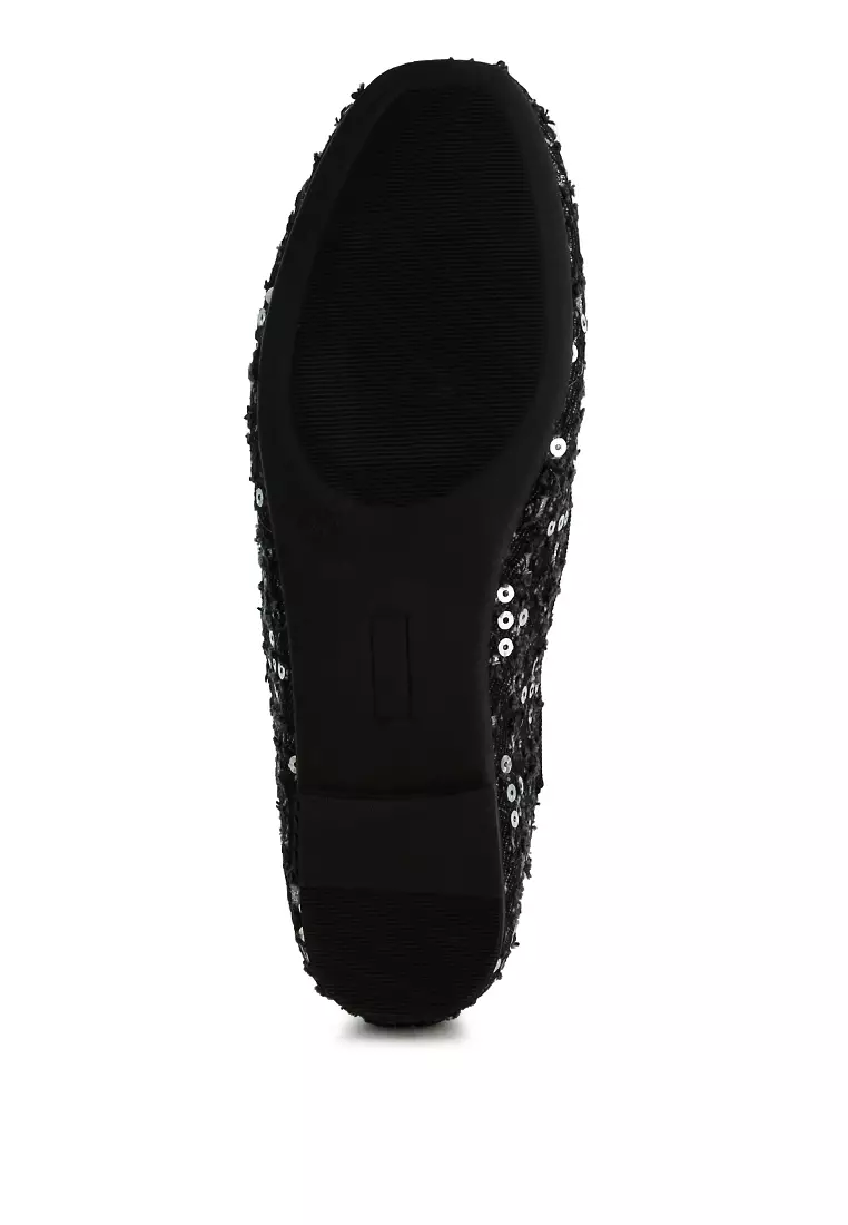 Black Sequin Ballet Flats