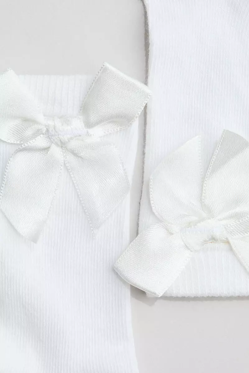 Bow-detail knee socks