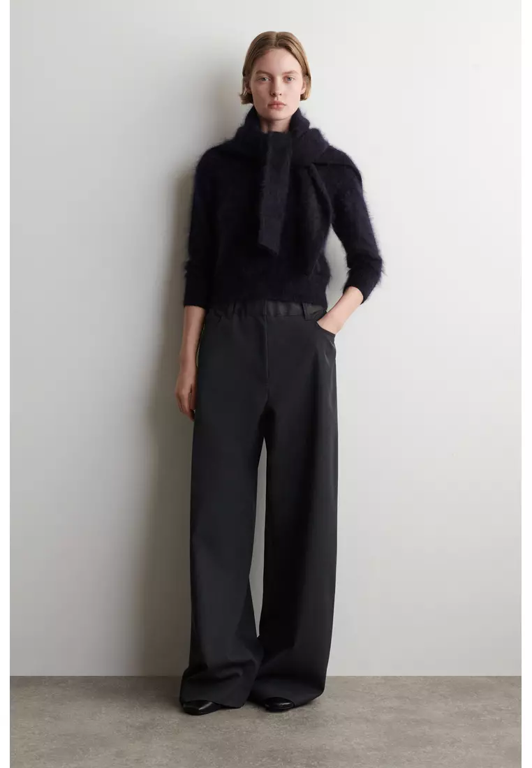 BRUSHED MERINO WOOL POLO JUMPER